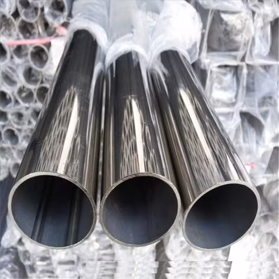 Tubo cuadrado redondo Ss ASTM AISI 201 304 316 316L 430 Decapado Ba 2b Pulido brillante Acero inoxidable laminado en caliente en frío sin costura / Tubo soldado para materiales de construcción